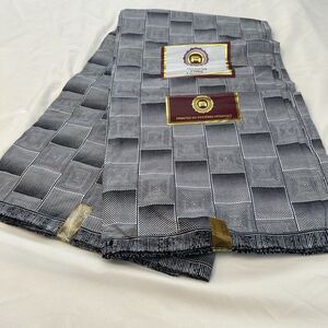 Super Java Phoenix Hitarget African Wax Black White Fabric 6 Yards 100% Cotton